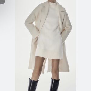 NWT Zara White Thick Long Sleeve Dress